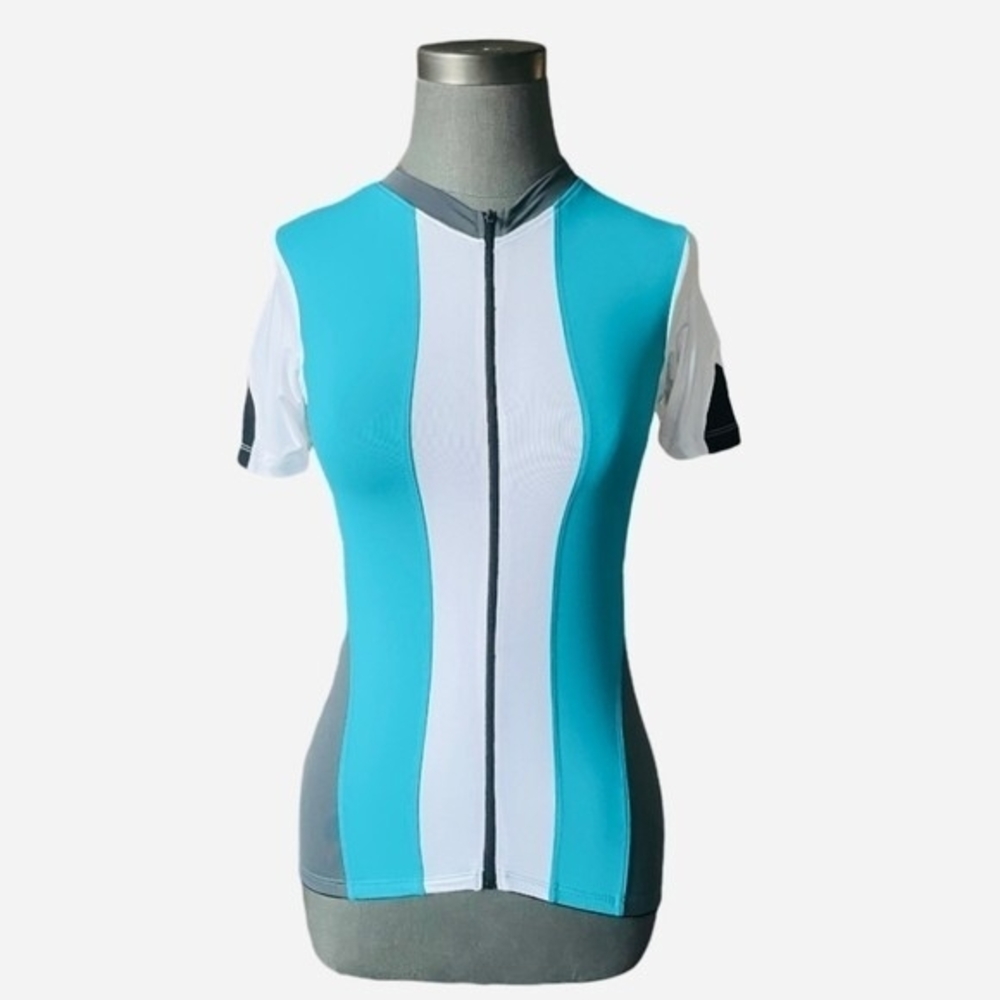 Alii Sport Womens Teal Cycling Jersey M Short Sleeve Zip UV Protection NWT - Picture 6 of 10